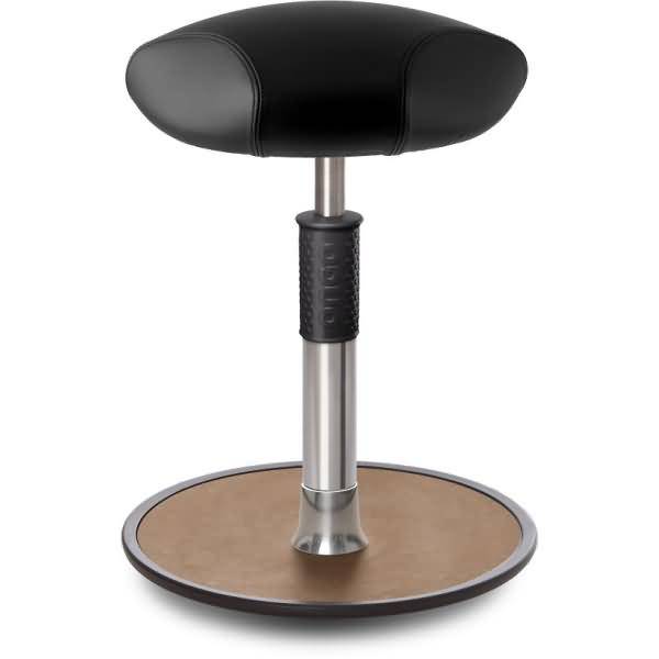 Sitz- Stehhocker Free Regular Triangel Boxmark Leder schwarz Chrom /Natur