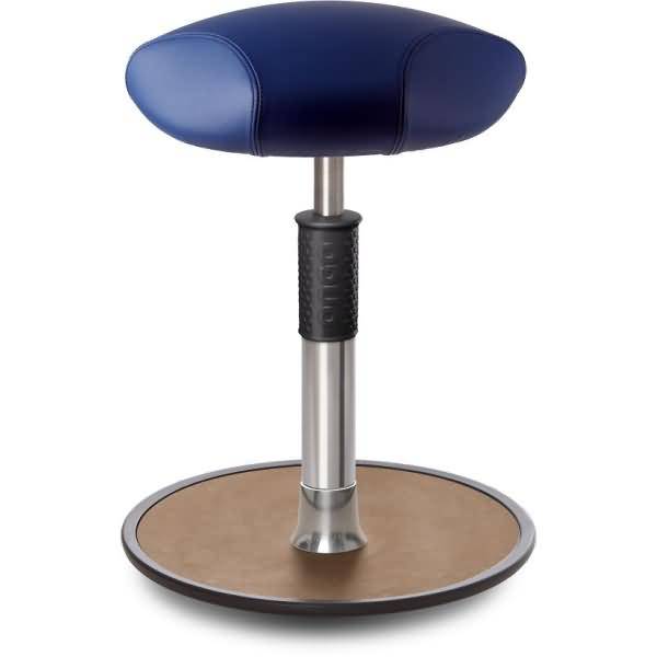 Sitz- Stehhocker Free Regular Triangel Boxmark Leder Blau Chrom /Natur