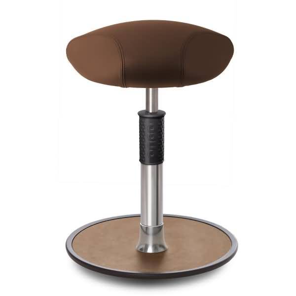 Sitz- Stehhocker Free Regular Triangel Boxmark Leder Braun Chrom /Natur