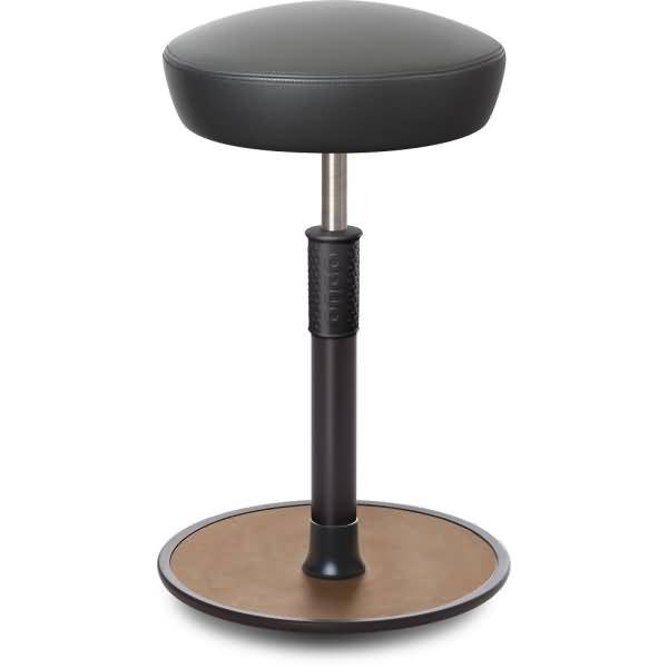 Sitz- Stehhocker Free Tall Hutsitz Boxmark Leder Grau schwarz /Natur