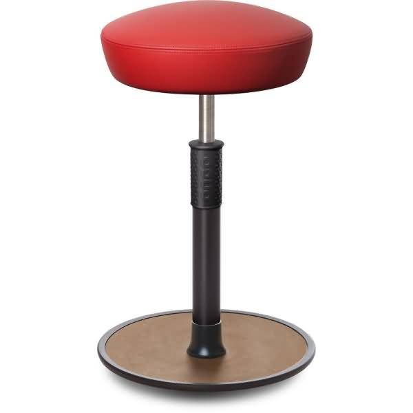 Sitz- Stehhocker Free Tall Hutsitz Boxmark Leder Rot schwarz /Natur