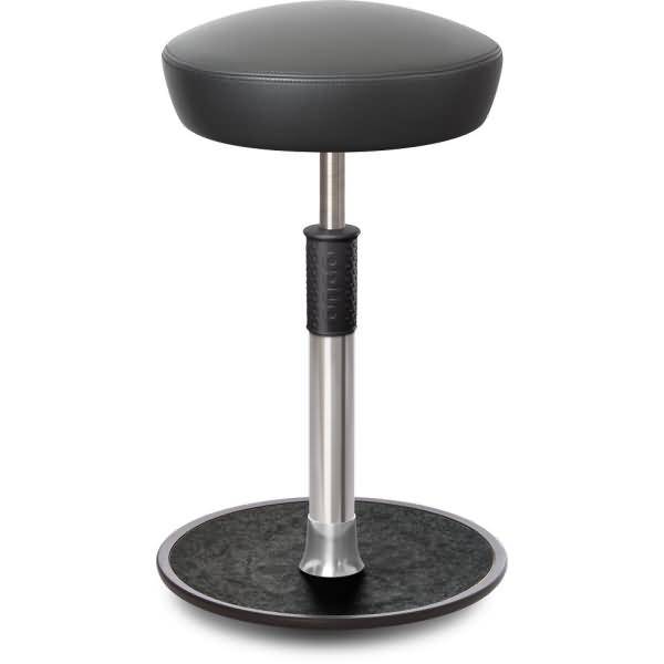 Sitz- Stehhocker Free Tall Hutsitz Boxmark Leder Grau chrom /schwarz