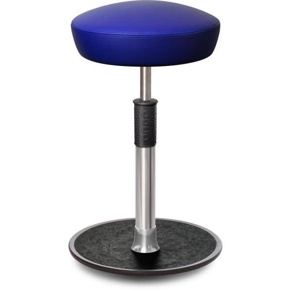 Sitz- Stehhocker Free Tall Hutsitz Boxmark Leder blau chrom /schwarz