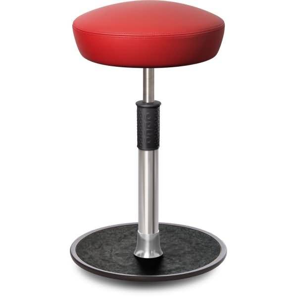Sitz- Stehhocker Free Tall Hutsitz Boxmark Leder Rot chrom /schwarz