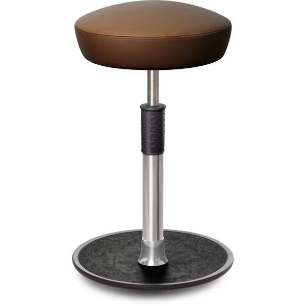 Sitz- Stehhocker Free Tall Hutsitz Boxmark Leder Braun chrom /schwarz