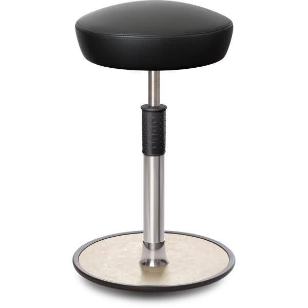 Sitz- Stehhocker Free Tall Hutsitz Boxmark Leder schwarz chrom /cremeweiß