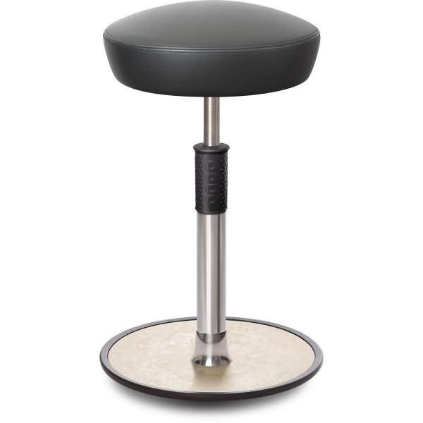 Sitz- Stehhocker Free Tall Hutsitz Boxmark Leder Grau chrom /cremeweiß