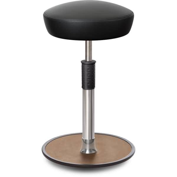 Sitz- Stehhocker Free Tall Hutsitz Boxmark Leder schwarz chrom /Natur