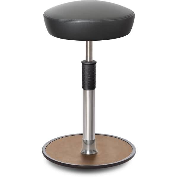 Sitz- Stehhocker Free Tall Hutsitz Boxmark Leder Grau chrom /Natur