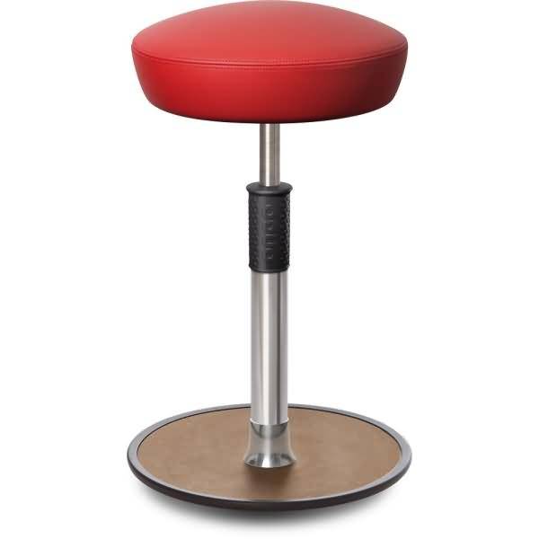 Sitz- Stehhocker Free Tall Hutsitz Boxmark Leder Rot chrom /Natur