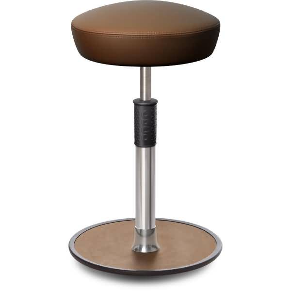 Sitz- Stehhocker Free Tall Hutsitz Boxmark Leder Braun chrom /Natur