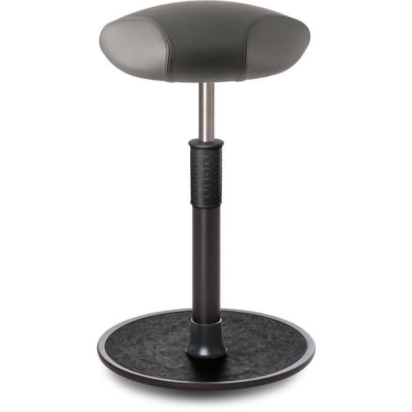 Sitz- Stehhocker Free Tall Triangel Boxmark Leder Grau schwarz /schwarz