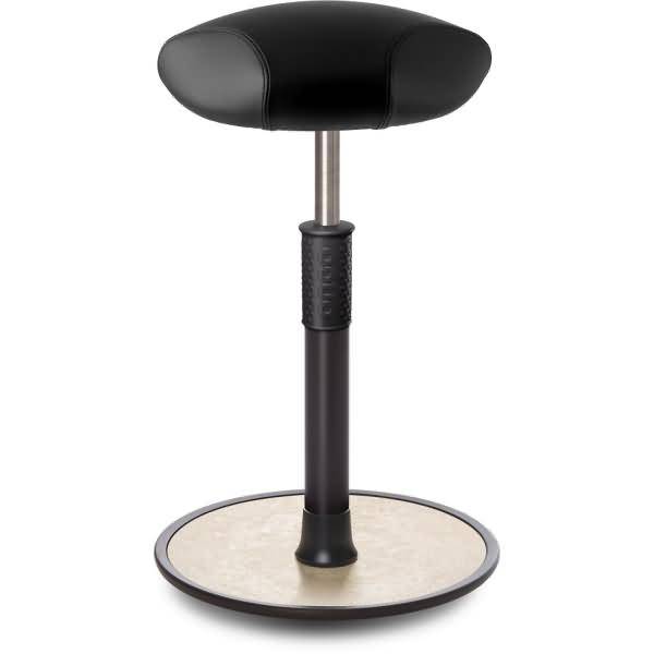 Sitz- Stehhocker Free Tall Triangel Boxmark Leder schwarz schwarz /cremeweiß