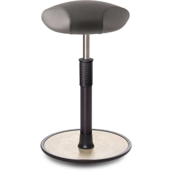 Sitz- Stehhocker Free Tall Triangel Boxmark Leder Grau schwarz /cremeweiß