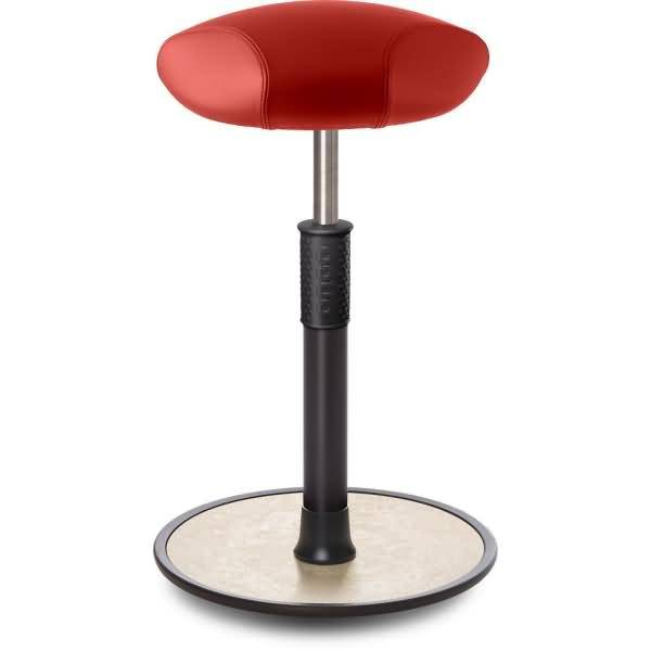 Sitz- Stehhocker Free Tall Triangel Boxmark Leder Rot schwarz /cremeweiß