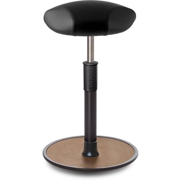 Sitz- Stehhocker Free Tall Triangel Boxmark Leder schwarz schwarz /Natur