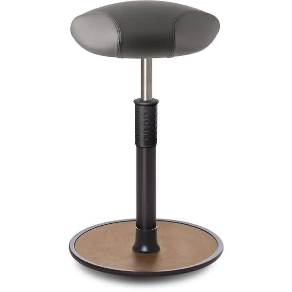 Sitz- Stehhocker Free Tall Triangel Boxmark Leder Grau schwarz /Natur