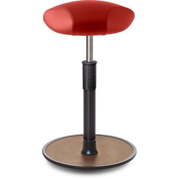 Sitz- Stehhocker Free Tall Triangel Boxmark Leder Rot schwarz /Natur