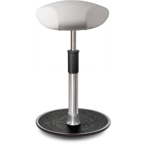 Sitz- Stehhocker Free Tall Triangel Boxmark Leder Weiß chrom /schwarz