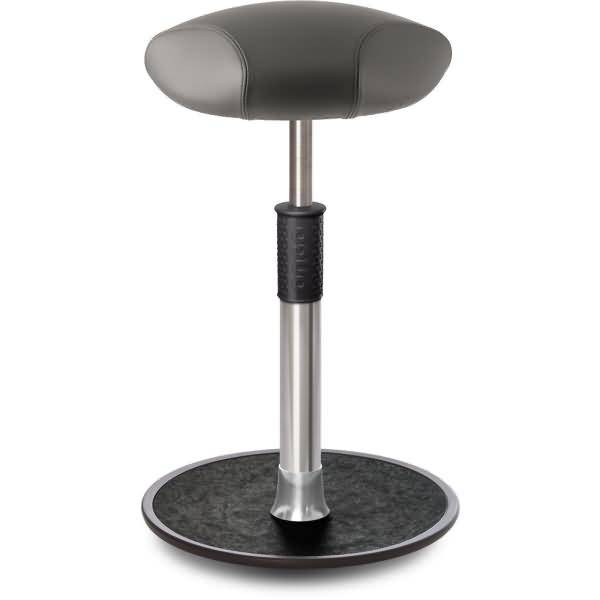 Sitz- Stehhocker Free Tall Triangel Boxmark Leder Grau chrom /schwarz