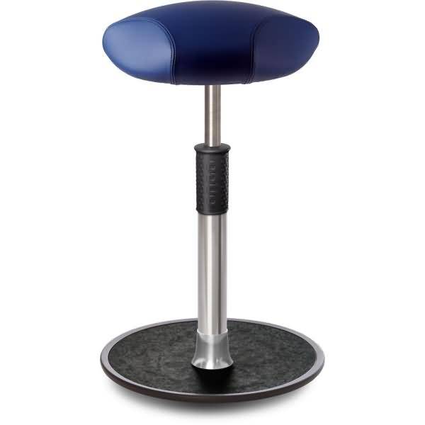 Sitz- Stehhocker Free Tall Triangel Boxmark Leder blau chrom /schwarz