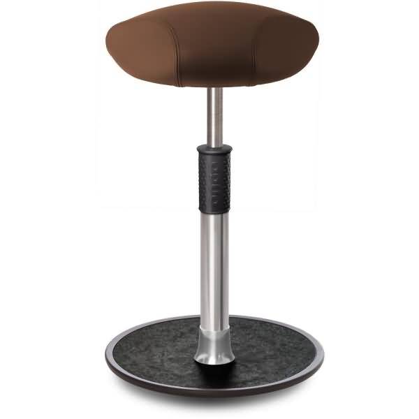 Sitz- Stehhocker Free Tall Triangel Boxmark Leder Braun chrom /schwarz