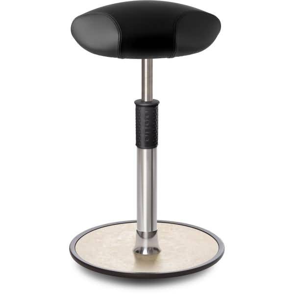 Sitz- Stehhocker Free Tall Triangel Boxmark Leder schwarz chrom /cremeweiß