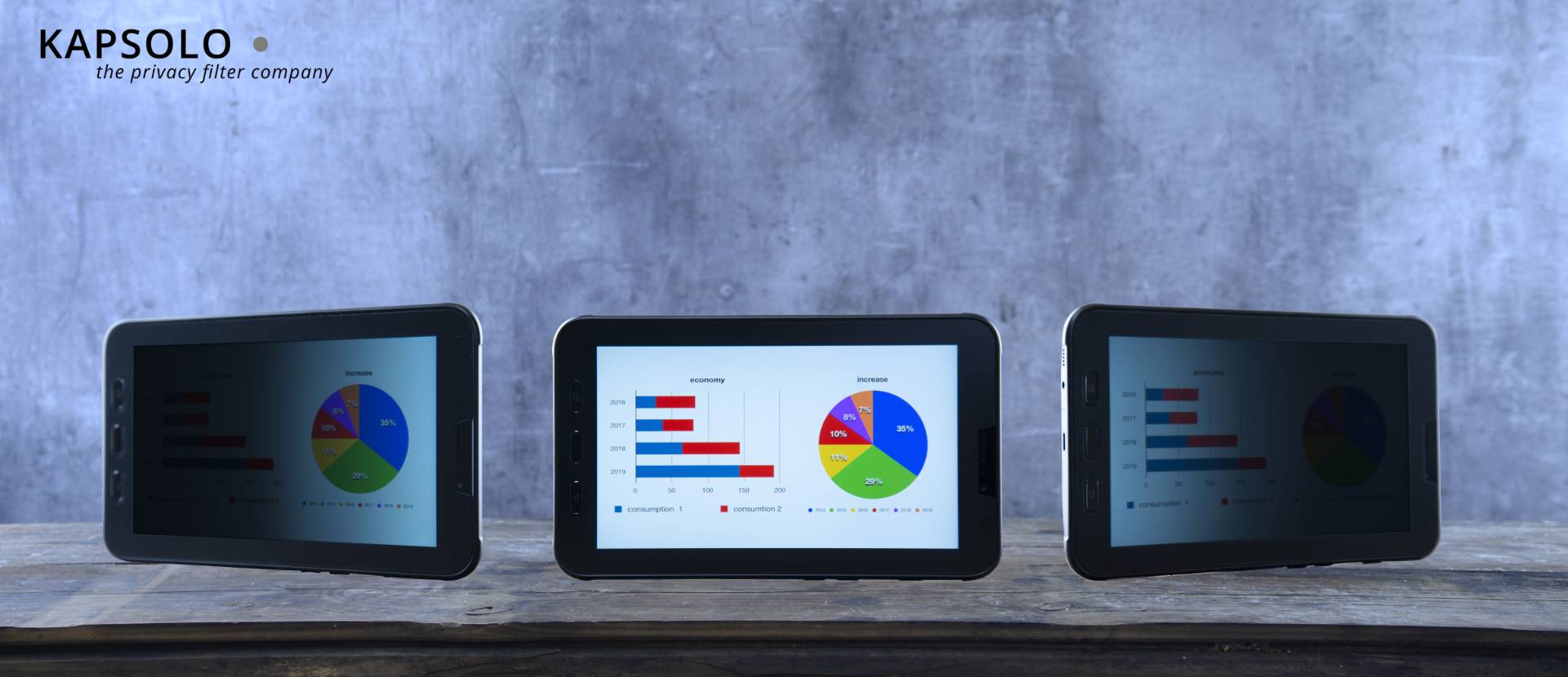 KAPSOLO 4-wege Blickschutzfilter selbstklebend für Huawei MediaPad T5 10