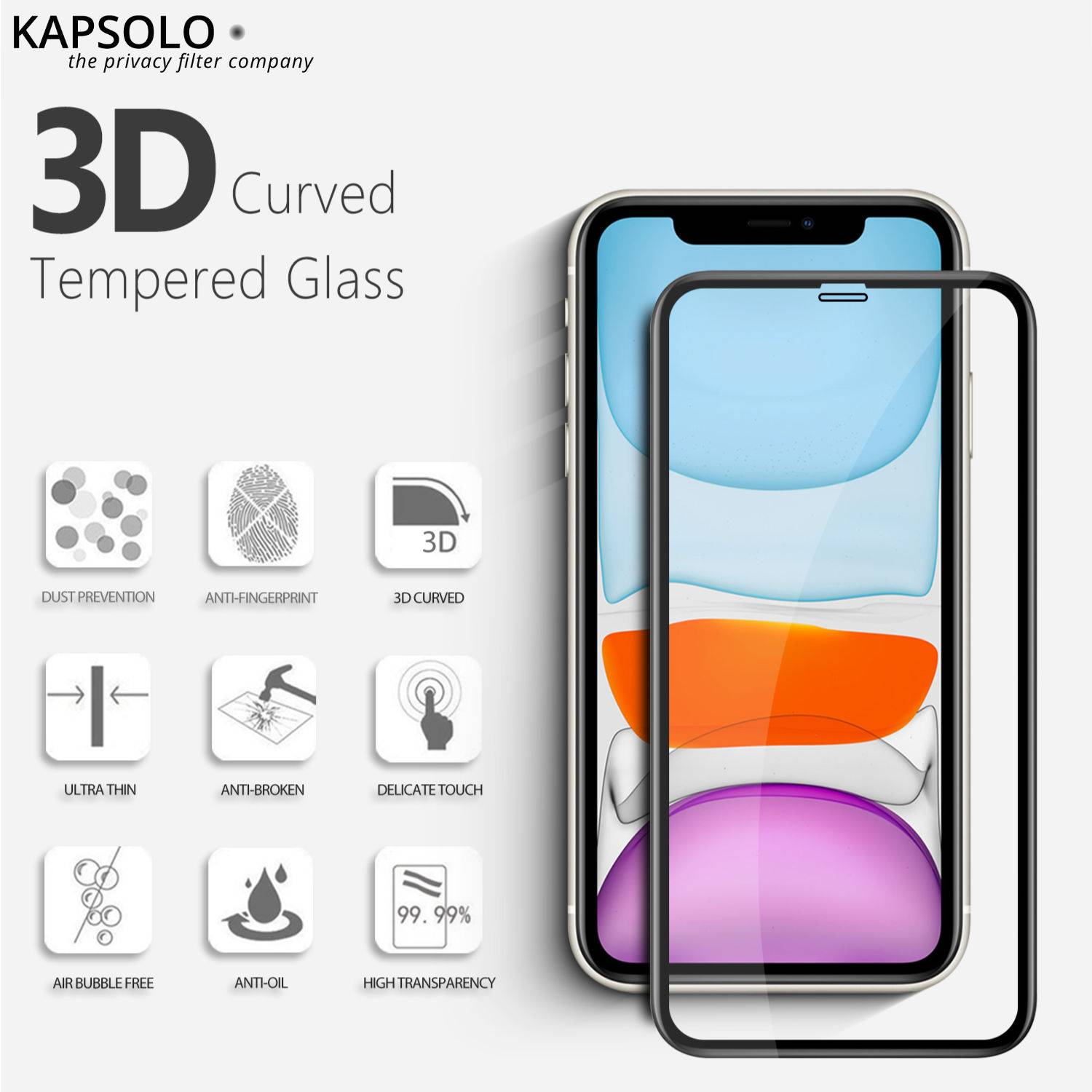 KAPSOLO Displayschutzglas Samsung Galaxy S20 vollflächiges Displayschutz - Temperglas, 3D schutzglas
