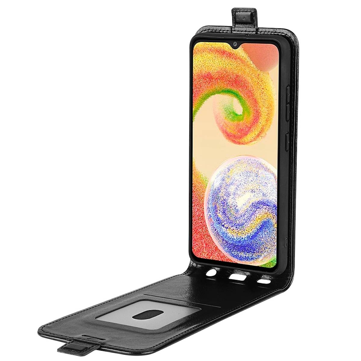 Für Samsung Galaxy A04 Fliptasche Premium Schwarz Hülle Case Cover Schutz Zubehör Etui Neu
