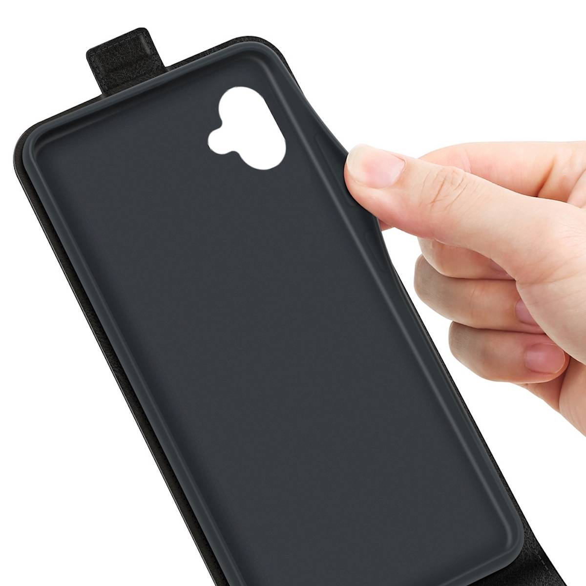 Für Samsung Galaxy A04 Fliptasche Premium Schwarz Hülle Case Cover Schutz Zubehör Etui Neu