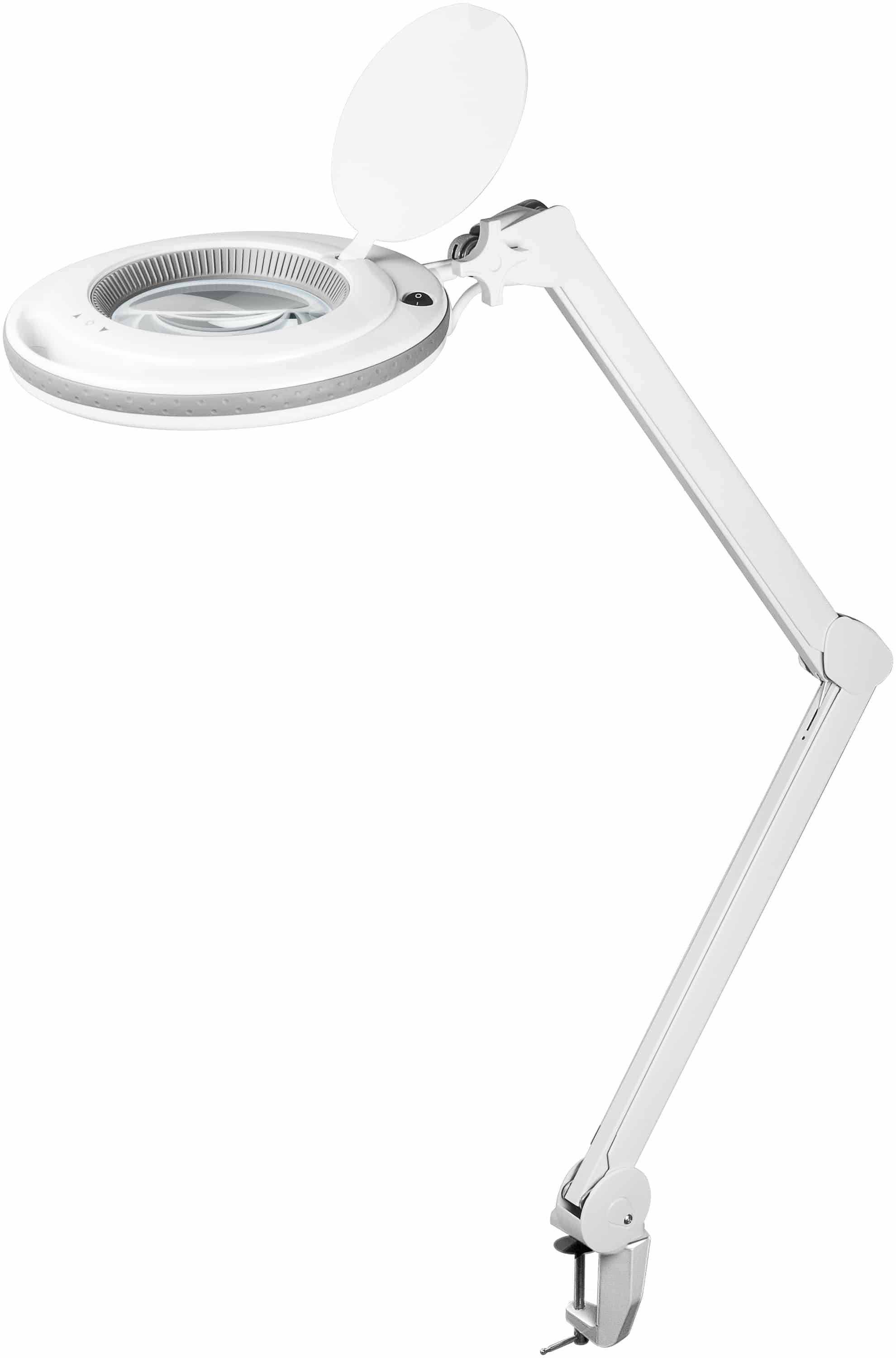 GOOBAY LED-Klemm-Lupenleuchte, 9 W, 730 lm, Kristallglas, dimmbar, weiß