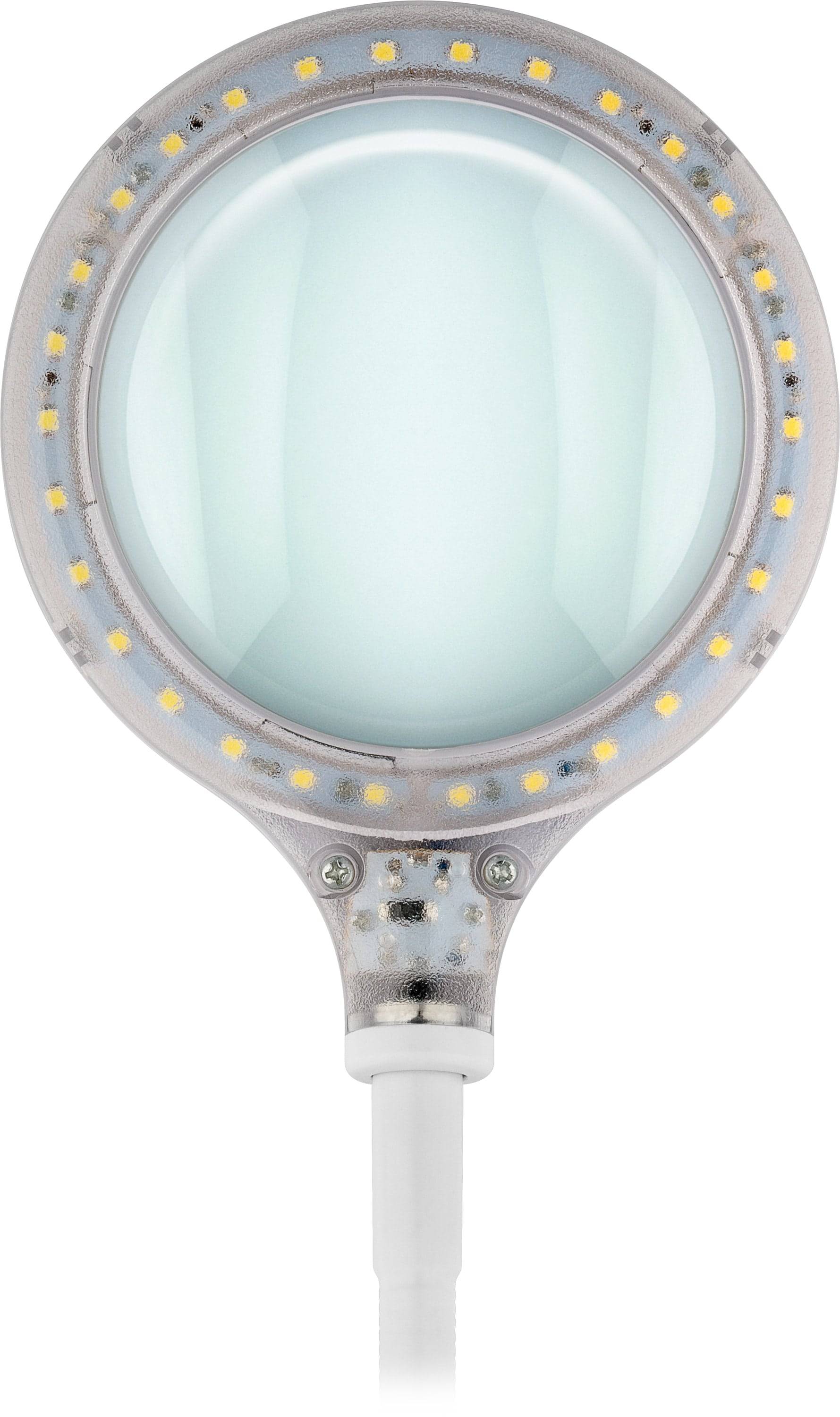 Eine Lupe mit LED-Leuchten rund um den Rand, die Beleuchtung für verbesserte Sichtbarkeit bietet.