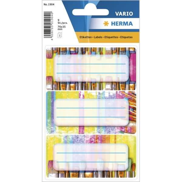 Schuletiketten 76x35mm VE=3 Blatt Pinsel