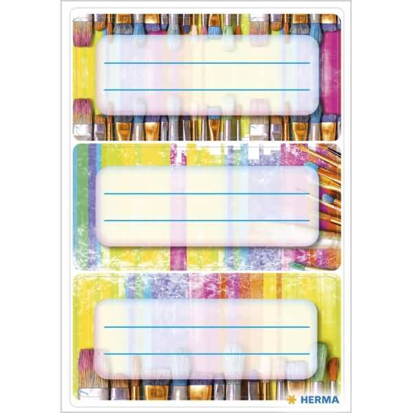 Schuletiketten 76x35mm VE=3 Blatt Pinsel