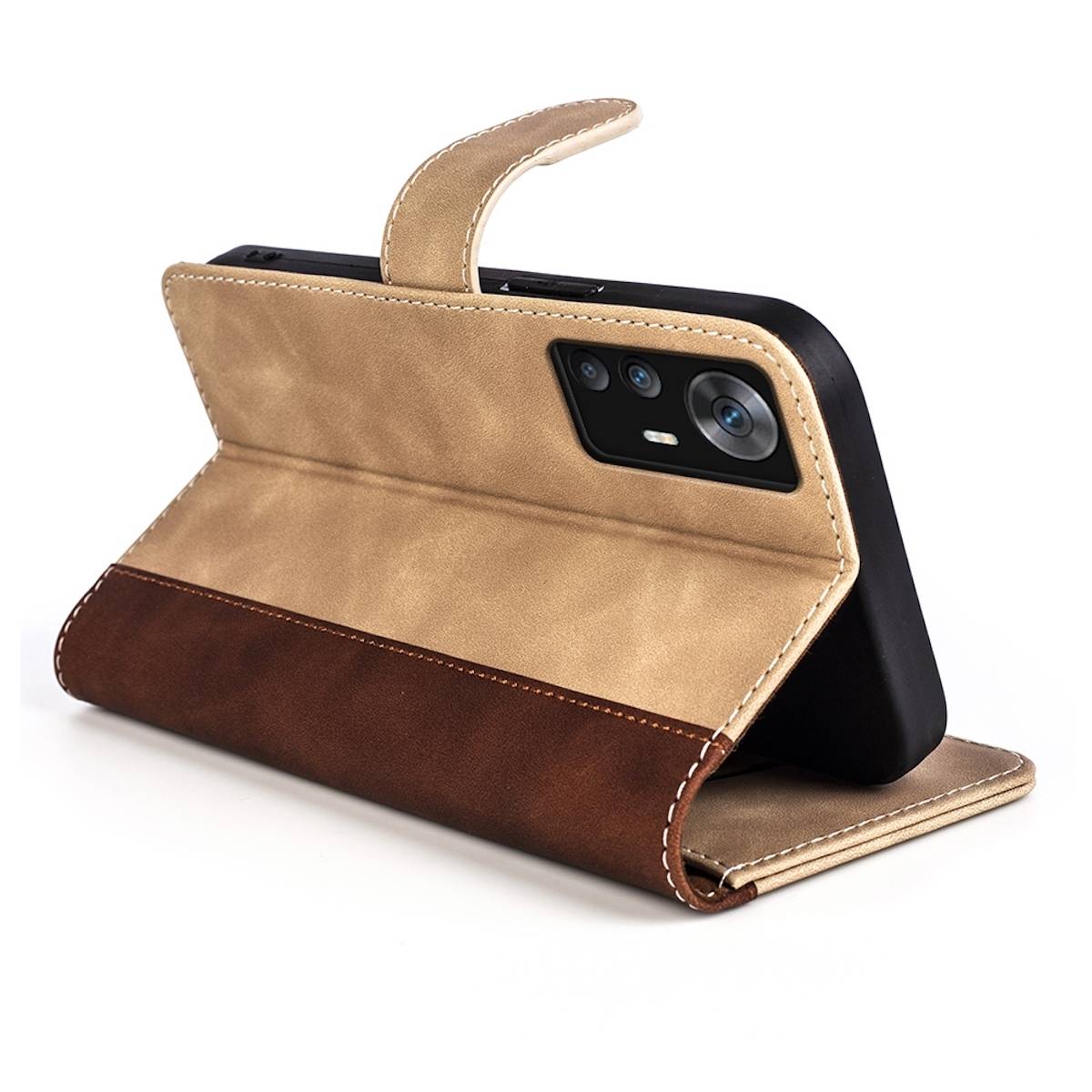 Für Xiaomi 12T / 12T Pro Design Handy Tasche Wallet Premium Braun Schutz Hülle Case Cover Etuis Neu Zubehör