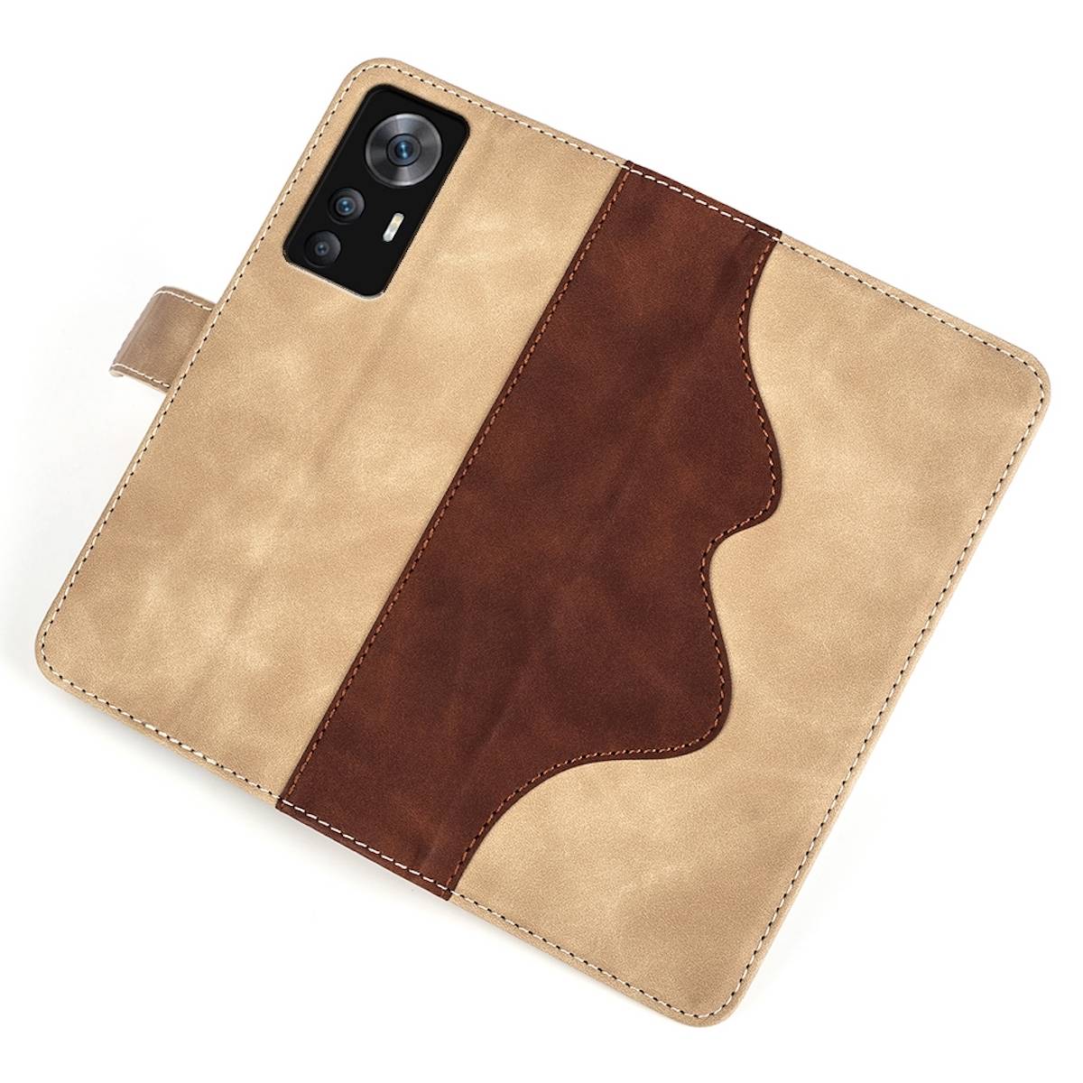 Für Xiaomi 12T / 12T Pro Design Handy Tasche Wallet Premium Braun Schutz Hülle Case Cover Etuis Neu Zubehör