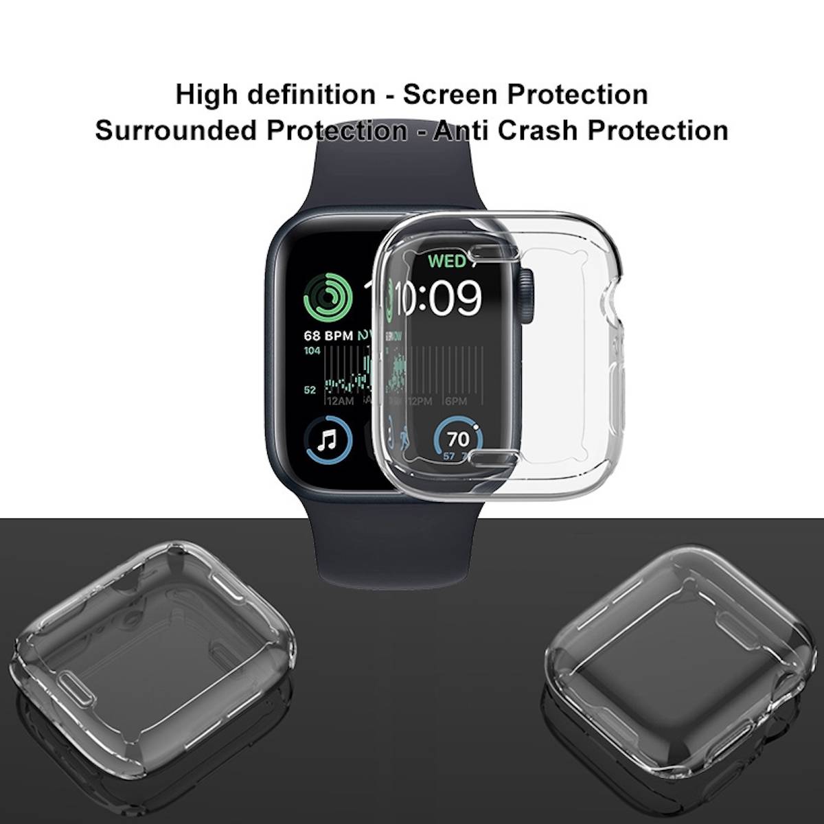 Für Apple Watch SE 2023 / 2022 40mm 360 Grad Schock TPU Silikon Hülle