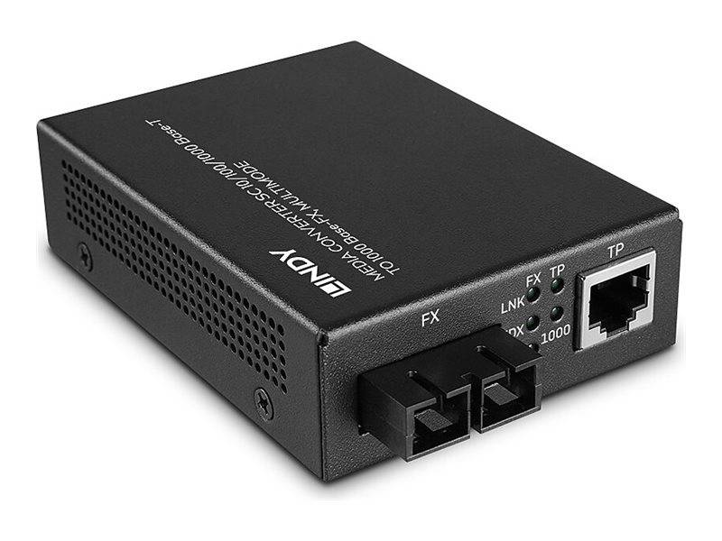 Lindy Medienkonverter - 100Mb LAN, GigE (optisch)