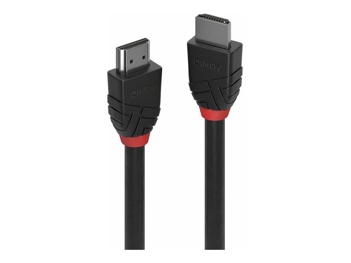 Lindy Anthra Line - HDMI-Kabel - HDMI männlich zu HDMI männlich - 0.5 m - Dreifachisolierung - Schwarz - rund, Dolby DTS
