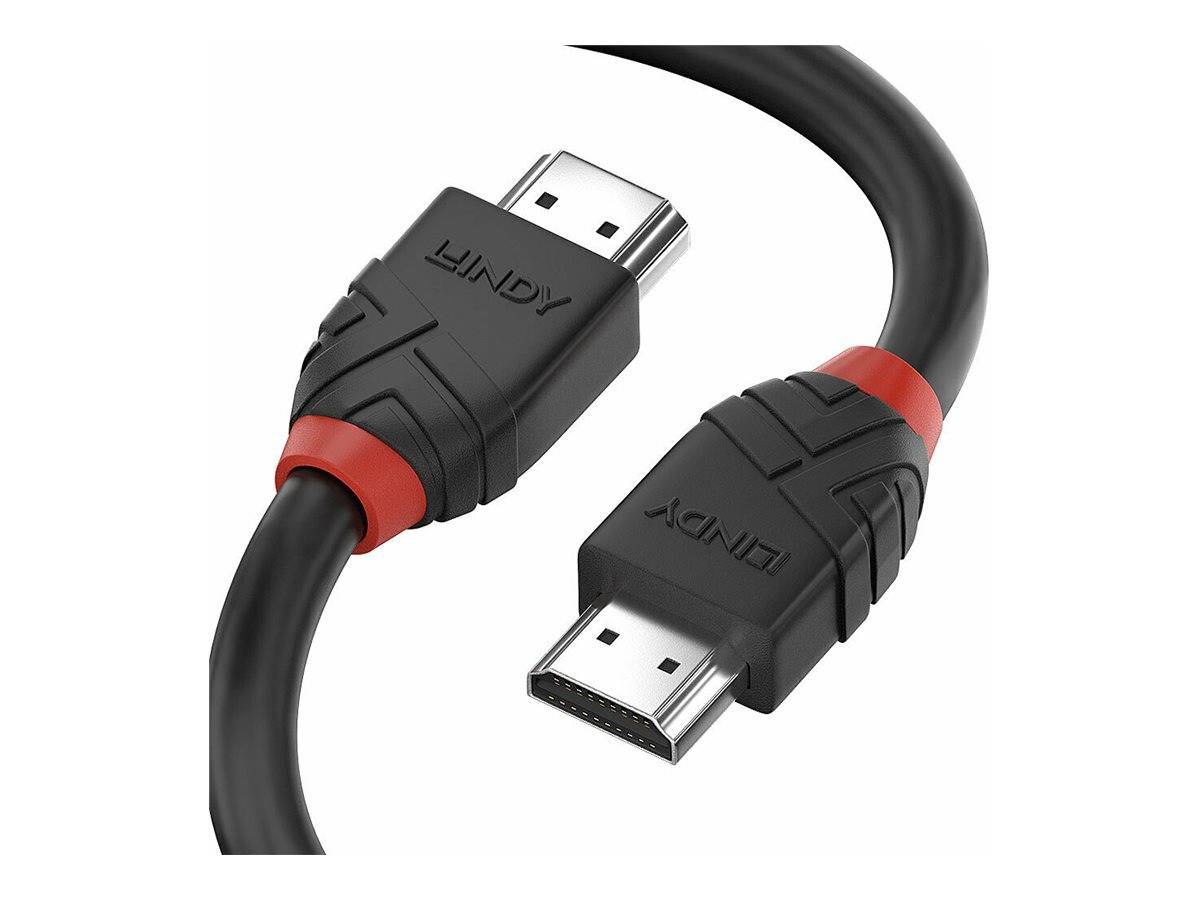 Lindy Anthra Line - HDMI-Kabel - HDMI männlich zu HDMI männlich - 0.5 m - Dreifachisolierung - Schwarz - rund, Dolby DTS