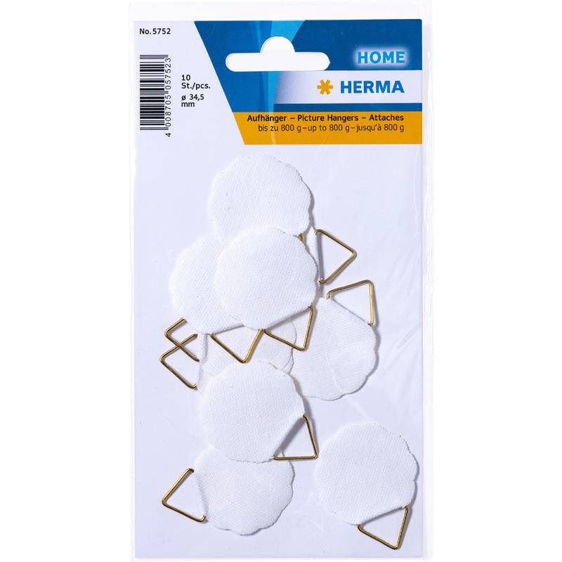 HERMA Bildaufhänger Durchmesser 34,5 mm, Shirting, weiß