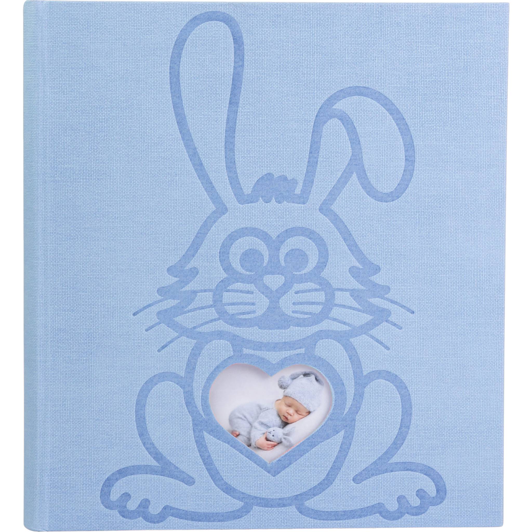 Exacompta 16563E Fotoalbum TEDDY 29x32 cm, 60 Seiten weiß, Einband Kaninchen - Blau