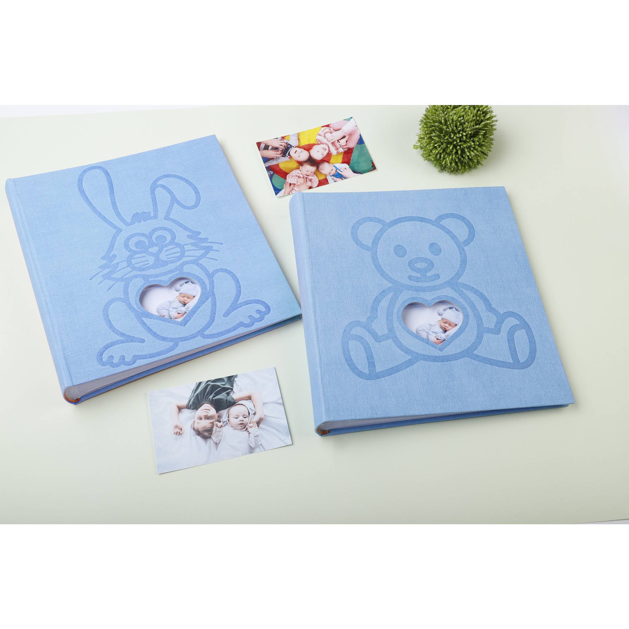 Exacompta 16563E Fotoalbum TEDDY 29x32 cm, 60 Seiten weiß, Einband Kaninchen - Blau