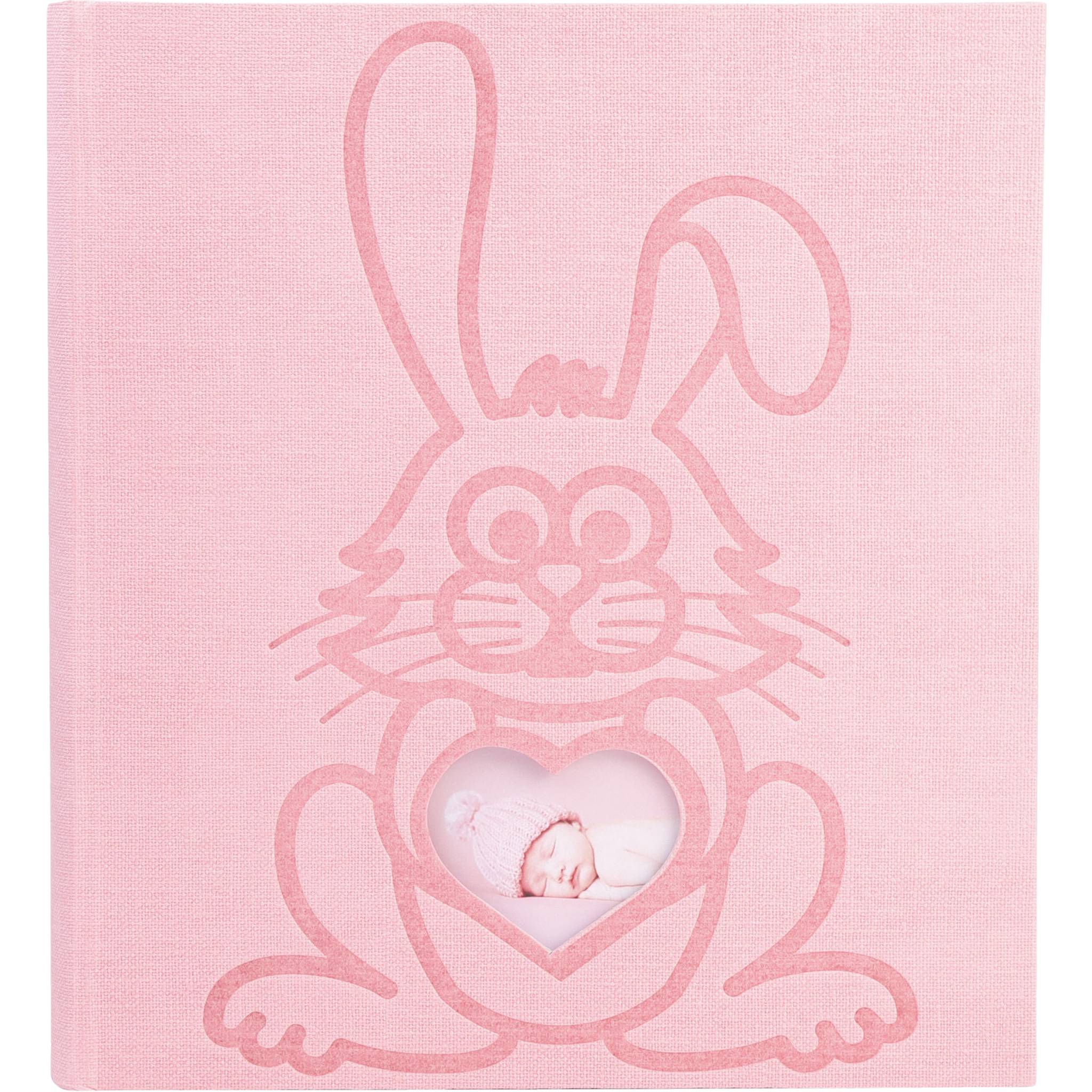 Exacompta 16564E Fotoalbum TEDDY 29x32 cm, 60 Seiten weiß, Einband Kaninchen - Rosa