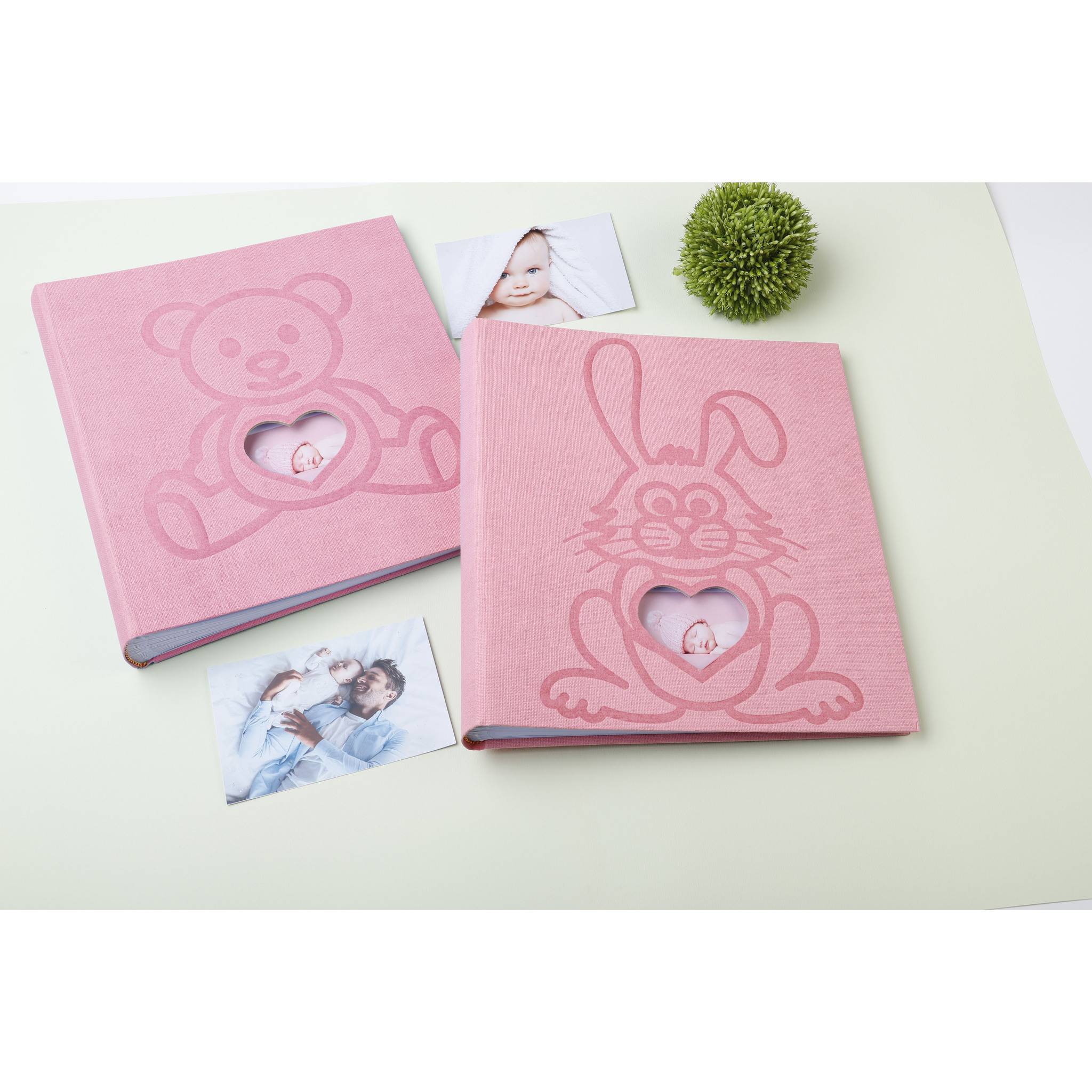 Exacompta 16564E Fotoalbum TEDDY 29x32 cm, 60 Seiten weiß, Einband Kaninchen - Rosa