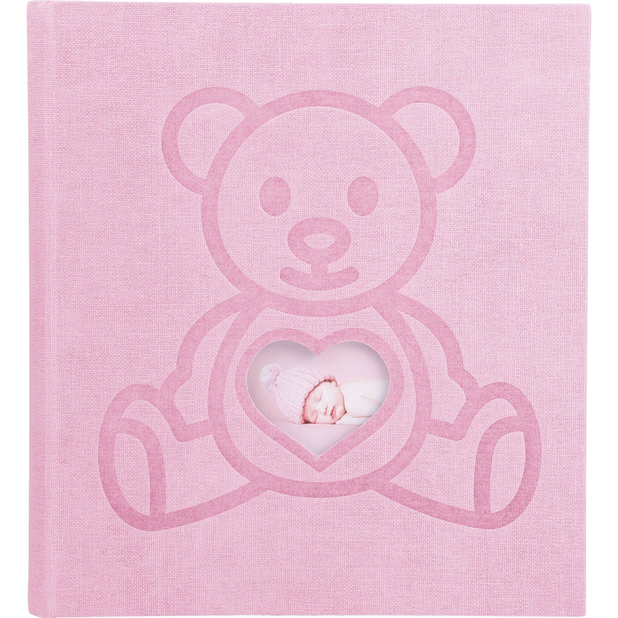 Exacompta 16566E Fotoalbum TEDDY 29x32 cm, 60 Seiten weiß, Einband Teddybär - Pink