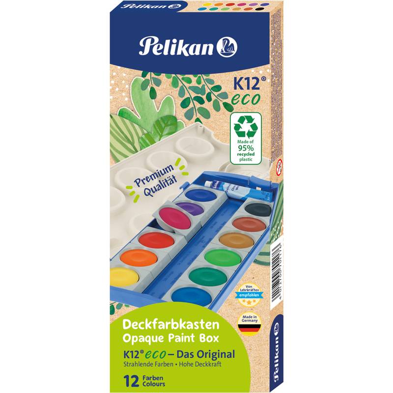 Pelikan Deckfarbkasten K12 eco, 12 Farben