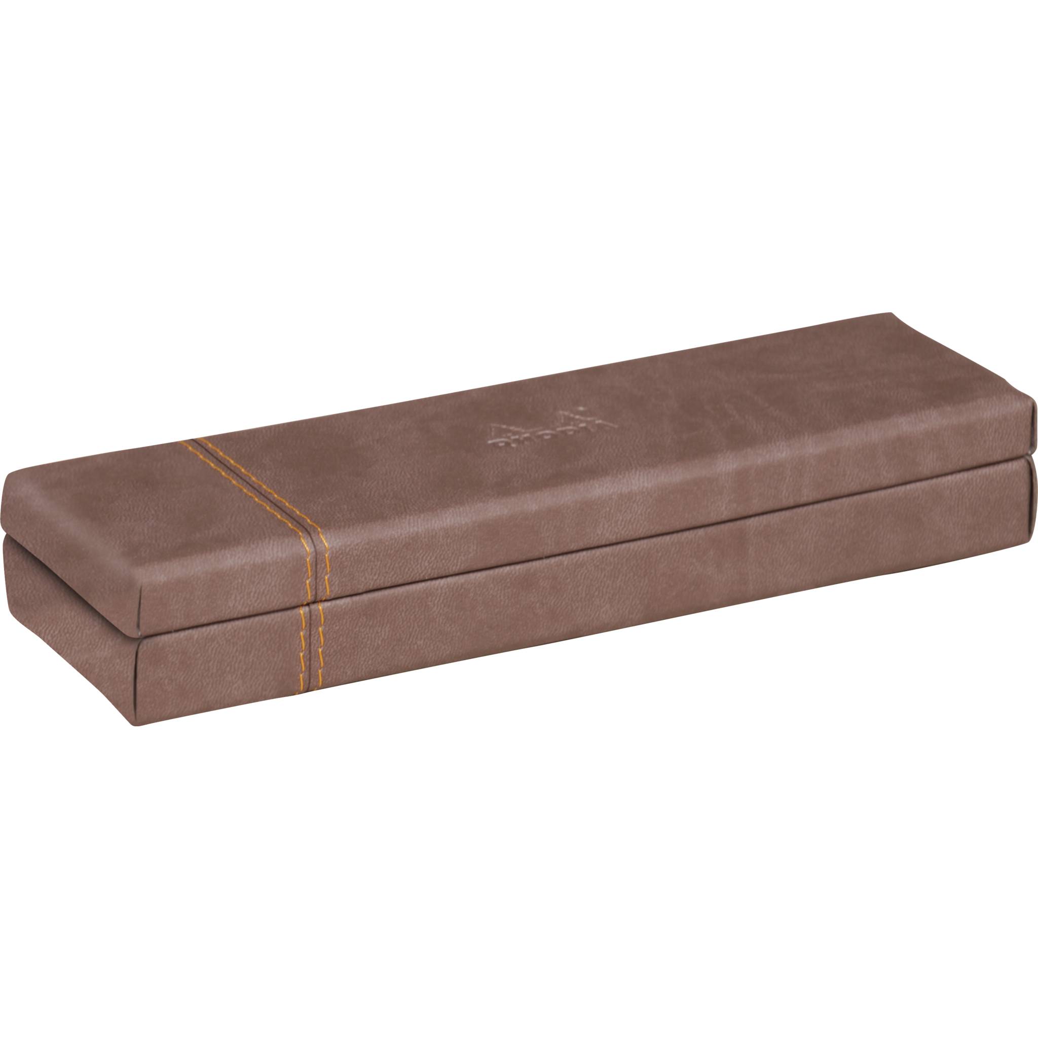 Rhodia Rhodiarama Stiftebox aus Kunstleder, 21x5,5x3cm Schokoladenbraun 318873C
