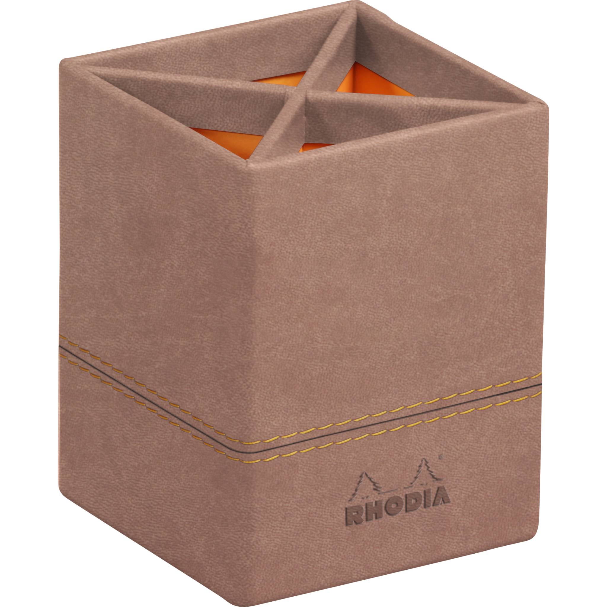 Rhodia Rhodiarama Stifteköcher aus Kunstleder, 8x8x11cm - Rosenholz 194528C